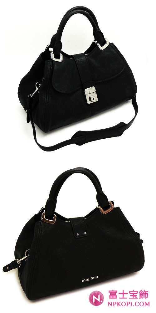 MIUMIU ミュウミュウ 2Way ショルダーバッグ レディース  レザー ブラック RN0779 MADRAS NERO